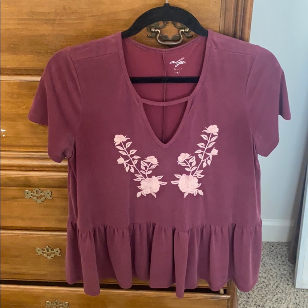 Maroon peplum top